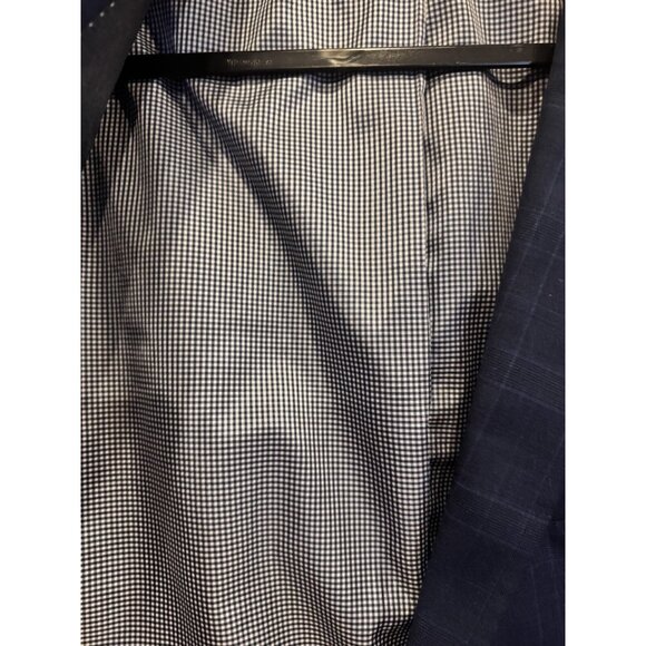 Tommy Hilfiger Men's Suit Jacket Blazer Size 38R Windowpane Blue Plaid - Picture 12 of 16